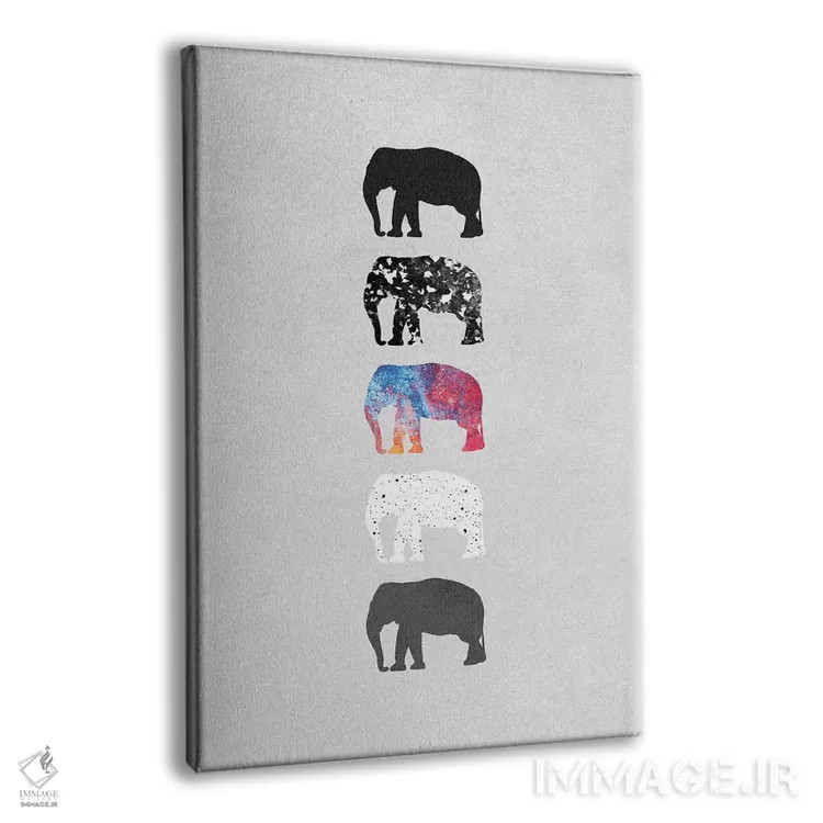 تابلو مدرن پنج فیل اثر الیزابت فردریکسون - نمای پرسپکتیو محصول