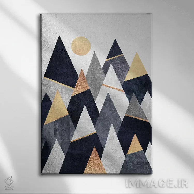 تابلو انتزاعی کوه های شیک اثر الیزابت فردریکسون - نمای روبهرو روی دیوار