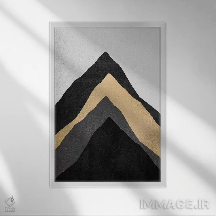 تابلو مینیمال چهار کوه اثر الیزابت فردریکسون - نمای قابدار سفید
