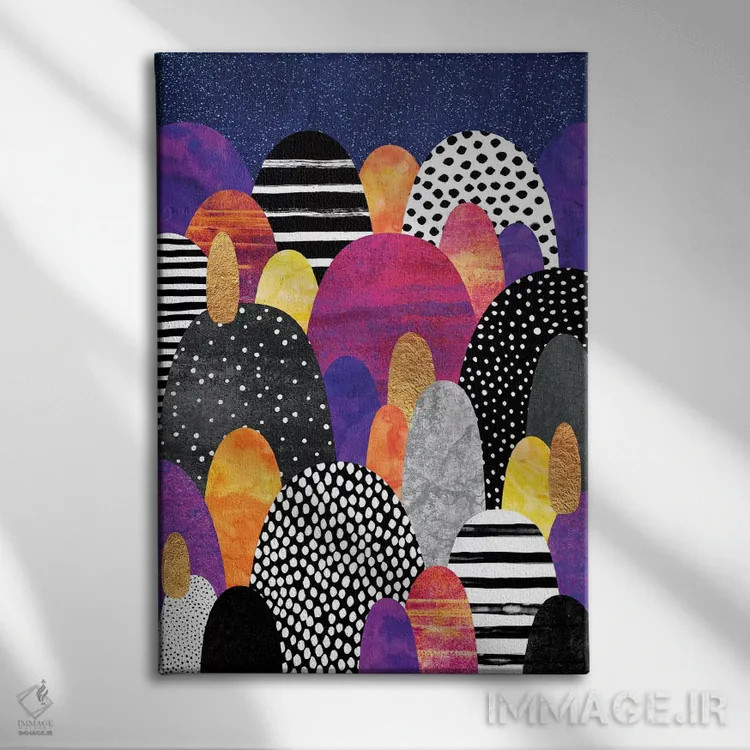 تابلو انتزاعی شب بخیر اثر الیزابت فردریکسون - نمای روبهرو روی دیوار