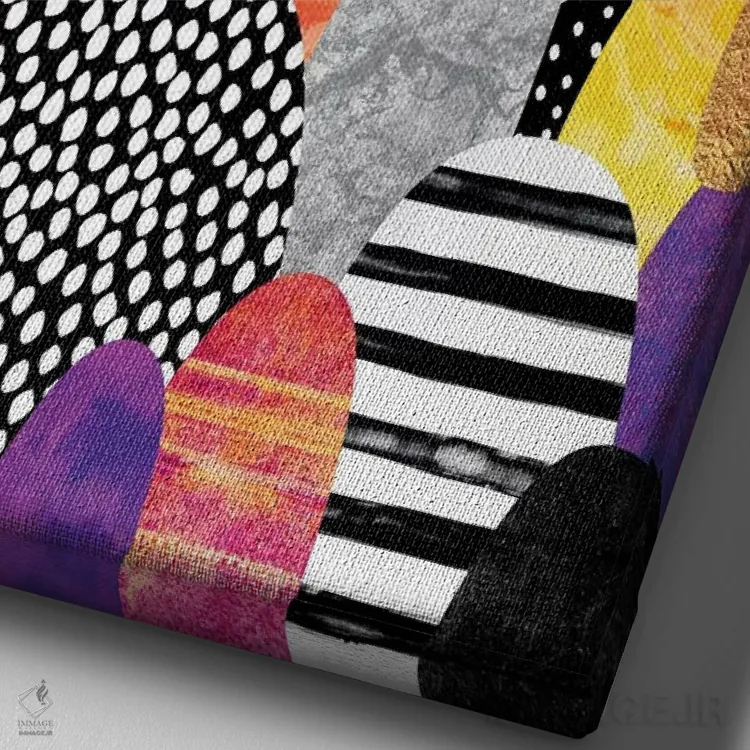 تابلو انتزاعی شب بخیر اثر الیزابت فردریکسون - نمای نزدیک بافت بوم