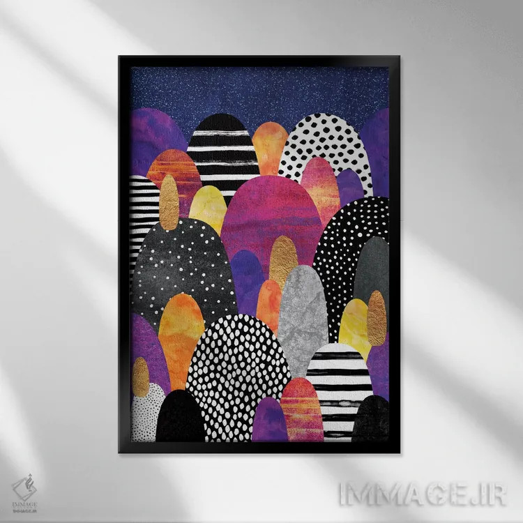 تابلو انتزاعی شب بخیر اثر الیزابت فردریکسون - نمای قابدار مشکی