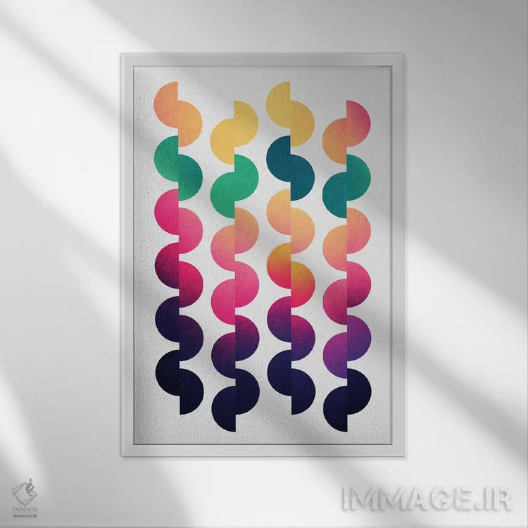 تابلو انتزاعی شادی تابستان اثر الیزابت فردریکسون - نمای قابدار سفید