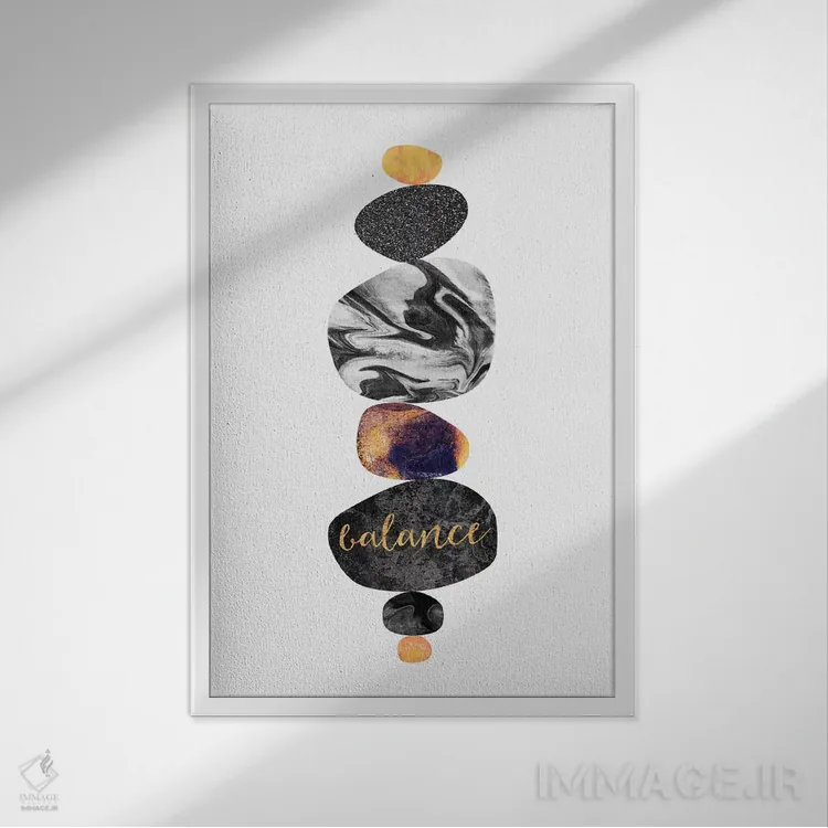 تابلو مدرن تعادل I اثر الیزابت فردریکسون - نمای قابدار سفید