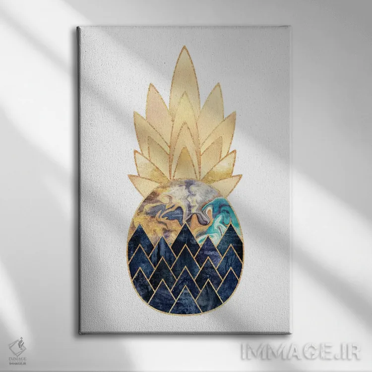 تابلو مینیمال آناناس ارزشمند I اثر الیزابت فردریکسون - نمای روبهرو روی دیوار