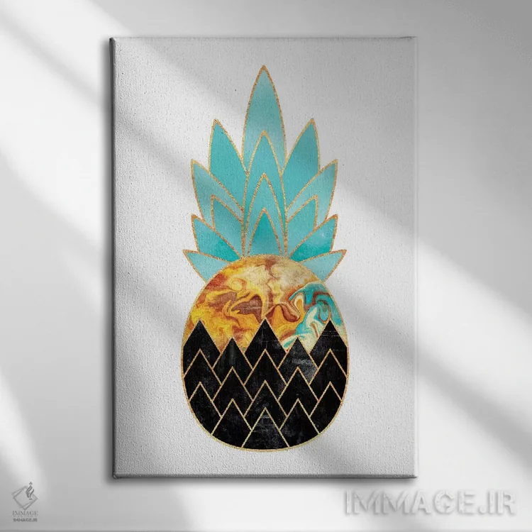 تابلو مینیمال آناناس ارزشمند III اثر الیزابت فردریکسون - نمای روبهرو روی دیوار