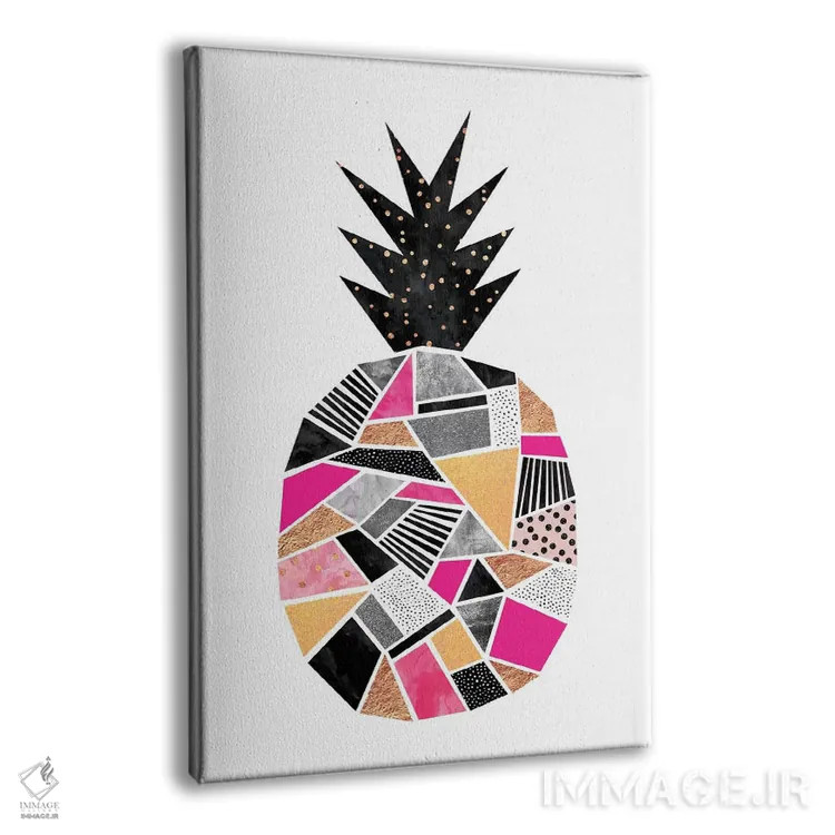 تابلو مدرن آناناس زیبا اثر الیزابت فردریکسون - نمای پرسپکتیو محصول