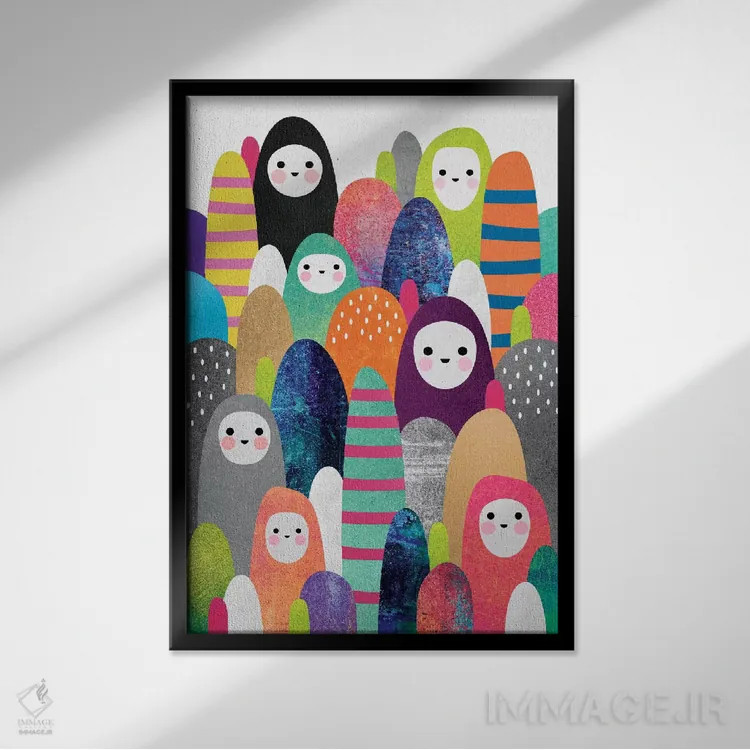 تابلو انتزاعی ارواح سنگریزه I اثر الیزابت فردریکسون - نمای قابدار مشکی
