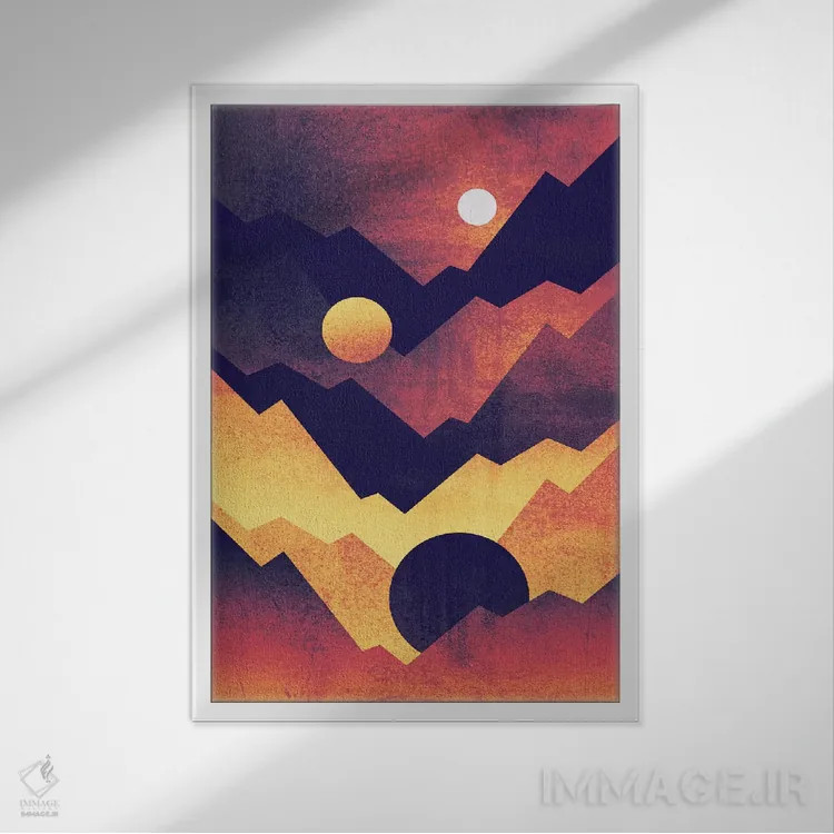 تابلو انتزاعی فرارسیدن شب اثر الیزابت فردریکسون - نمای قابدار سفید