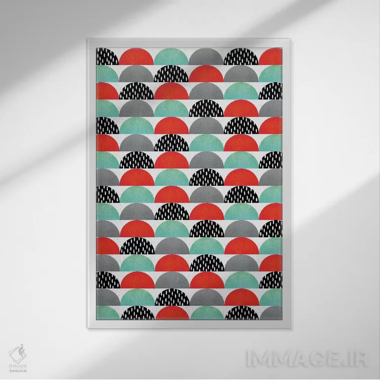 تابلو انتزاعی آبنبات مورد علاقه من اثر الیزابت فردریکسون - نمای قابدار سفید