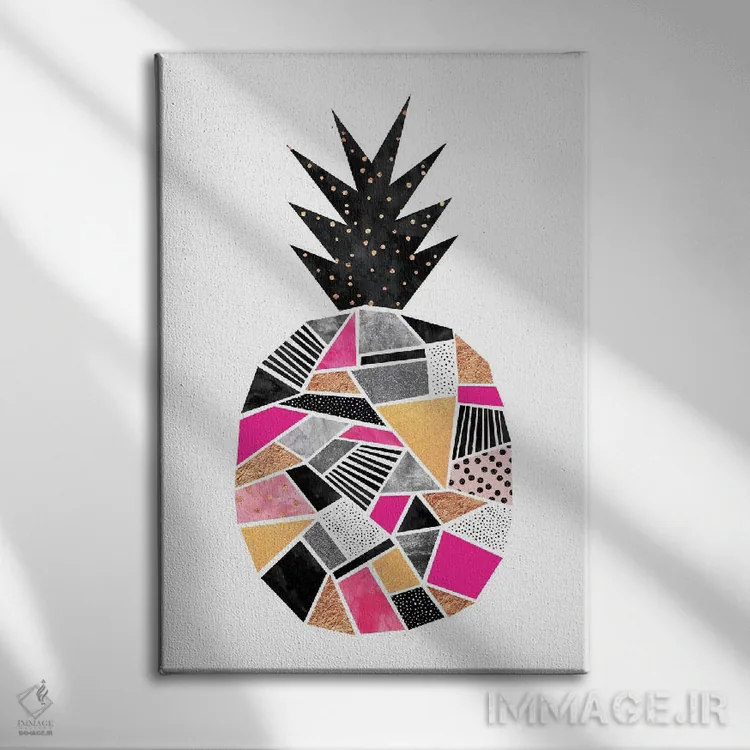تابلو مدرن آناناس زیبا اثر الیزابت فردریکسون - نمای روبهرو روی دیوار