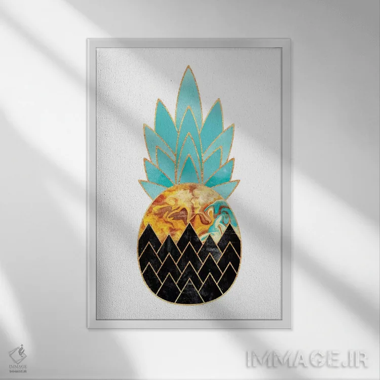 تابلو مینیمال آناناس ارزشمند III اثر الیزابت فردریکسون - نمای قابدار سفید