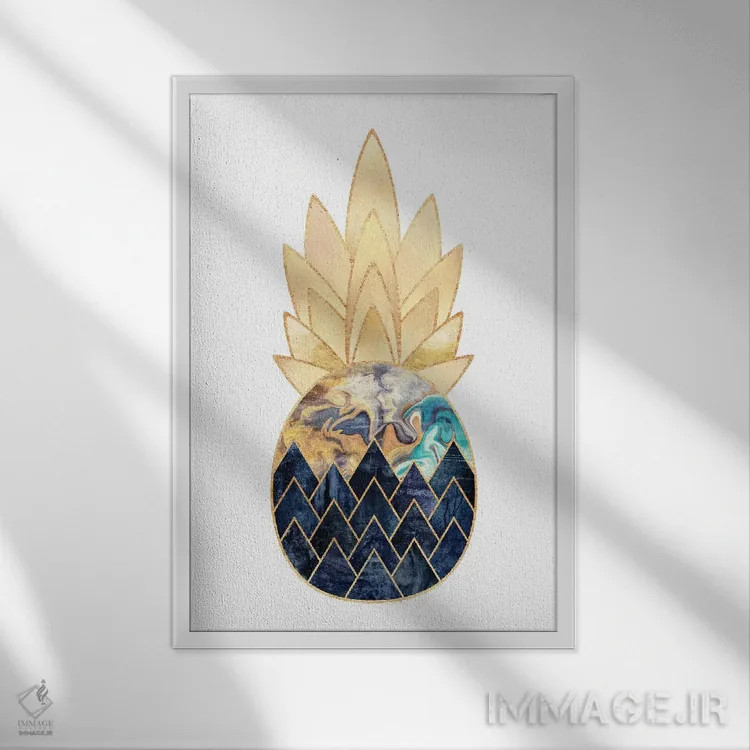 تابلو مینیمال آناناس ارزشمند I اثر الیزابت فردریکسون - نمای قابدار سفید
