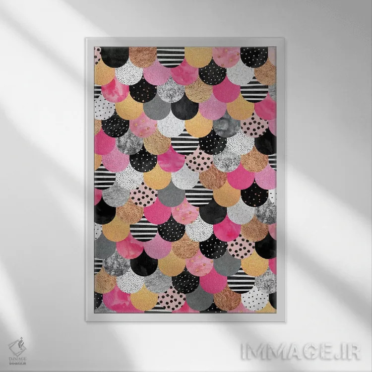 تابلو انتزاعی پری دریایی زیبا اثر الیزابت فردریکسون - نمای قابدار سفید