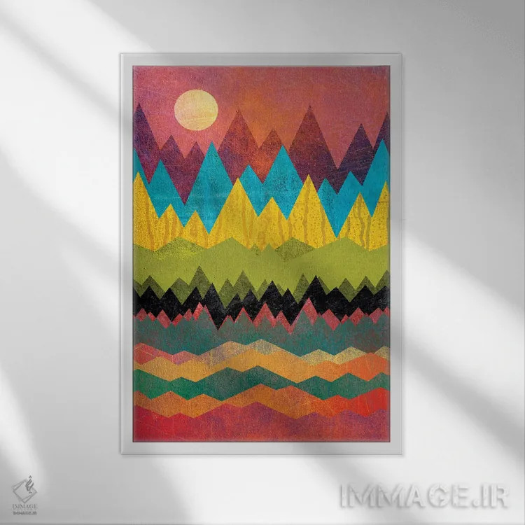 تابلو انتزاعی سیاره زنگ زده اثر الیزابت فردریکسون - نمای قابدار سفید