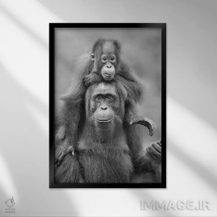 تابلو دکوراتیو سوار شدن به پشت اثر المر وایس - نمای قابدار مشکی