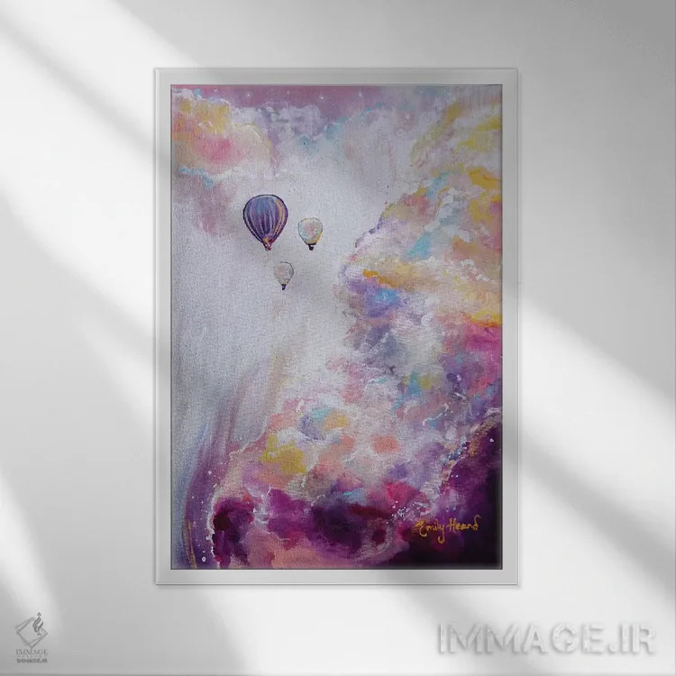 تابلو دکوراتیو بالا بردن اثر امیلی لوئیز هرد - نمای قابدار سفید