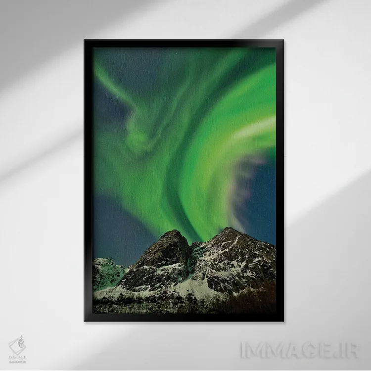 تابلو دکوراتیو فوران سبز اثر المر وایس - نمای قابدار مشکی