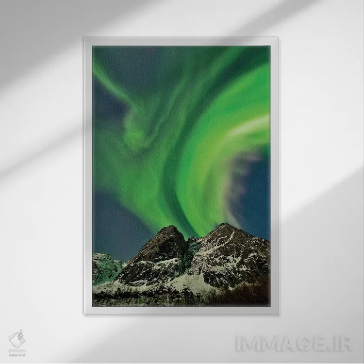 تابلو دکوراتیو فوران سبز اثر المر وایس - نمای قابدار سفید