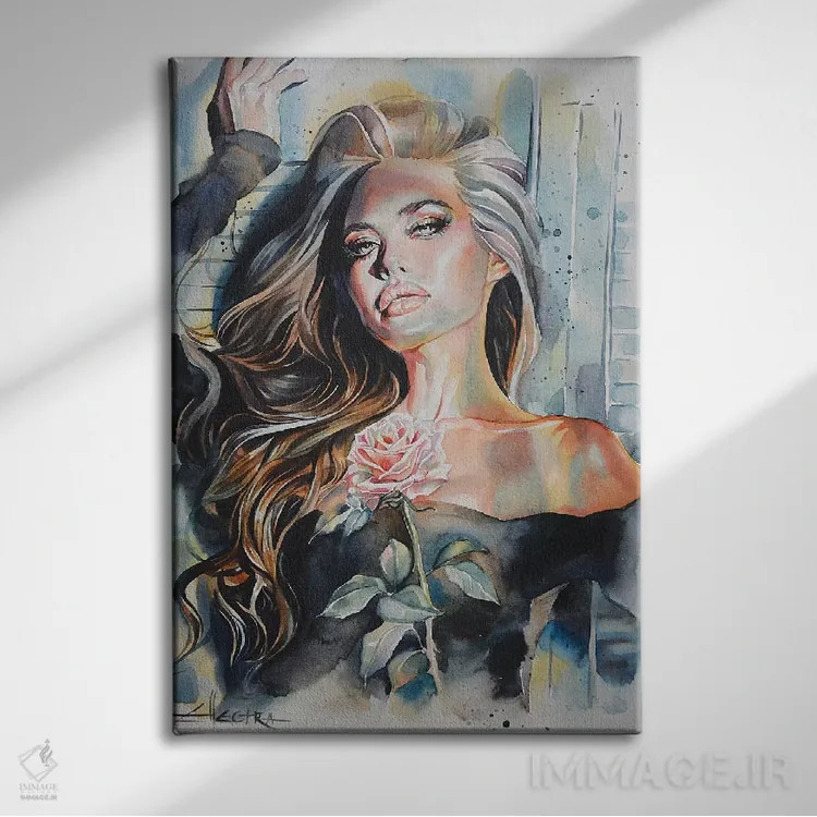 تابلو دکوراتیو عطر رو به افول اثر الکترا آرت - نمای روبهرو روی دیوار