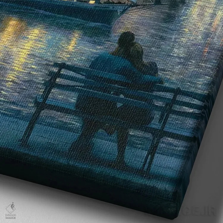 تابلو دکوراتیو رویای دونفره اثر اوگنی لوشپین - نمای نزدیک بافت بوم