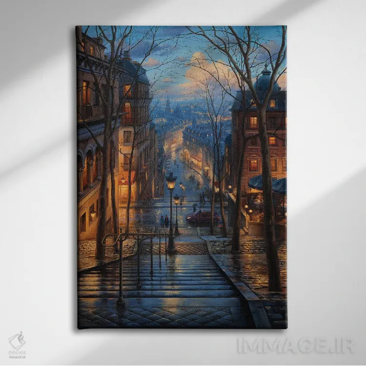 تابلو دکوراتیو بهار مونمارتر اثر اوگنی لوشپین - نمای روبهرو روی دیوار