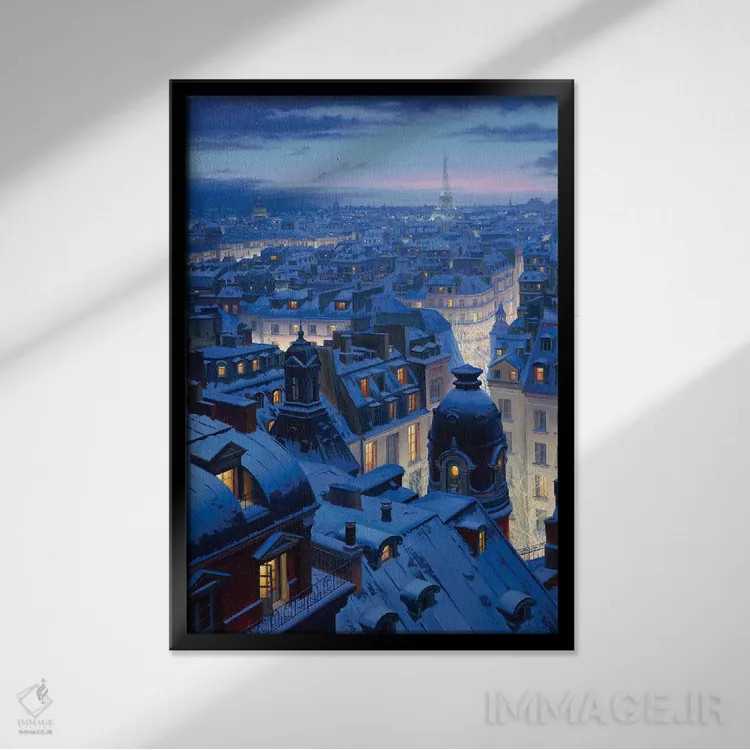 تابلو دکوراتیو سمفونی شبانه اثر اوگنی لوشپین - نمای قابدار مشکی