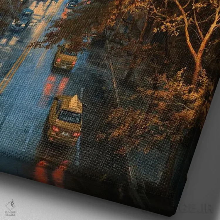 تابلو دکوراتیو هاله پاییز اثر اوگنی لوشپین - نمای نزدیک بافت بوم