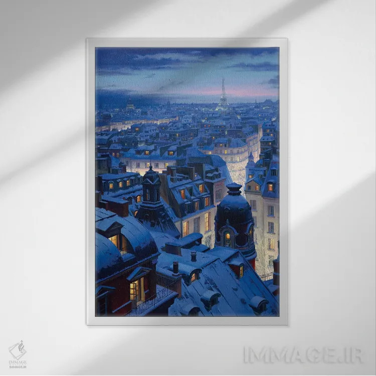 تابلو دکوراتیو سمفونی شبانه اثر اوگنی لوشپین - نمای قابدار سفید