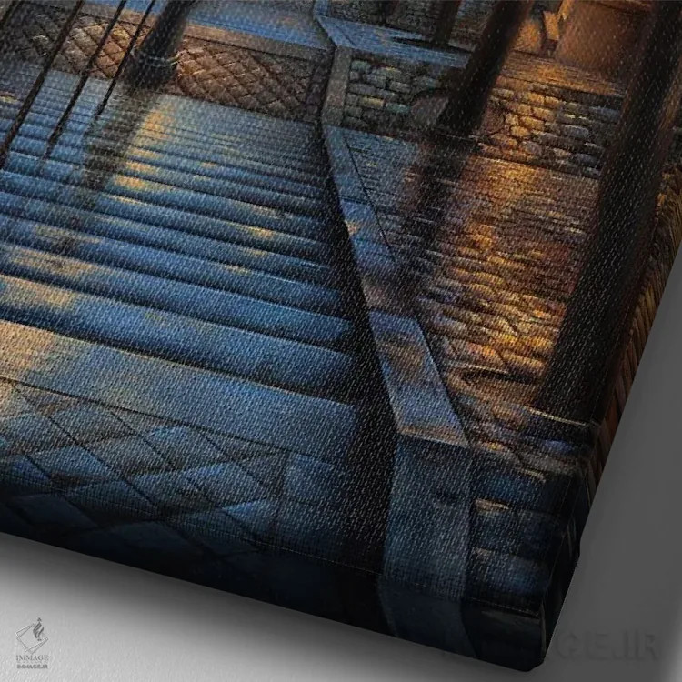 تابلو دکوراتیو بهار مونمارتر اثر اوگنی لوشپین - نمای نزدیک بافت بوم