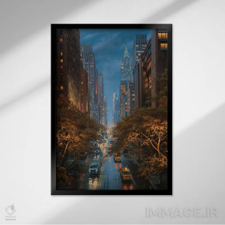 تابلو دکوراتیو هاله پاییز اثر اوگنی لوشپین - نمای قابدار مشکی