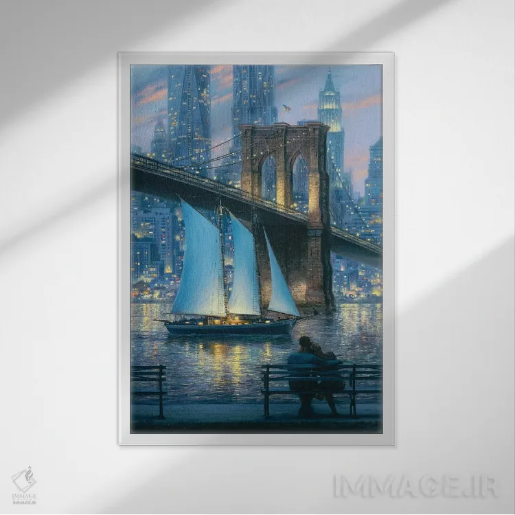 تابلو دکوراتیو رویای دونفره اثر اوگنی لوشپین - نمای قابدار سفید