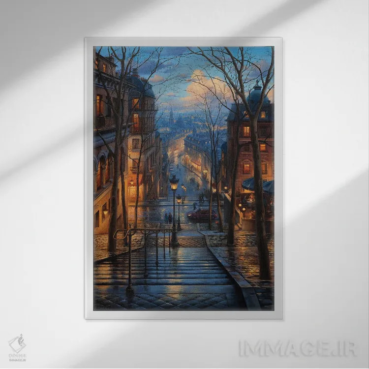 تابلو دکوراتیو بهار مونمارتر اثر اوگنی لوشپین - نمای قابدار سفید