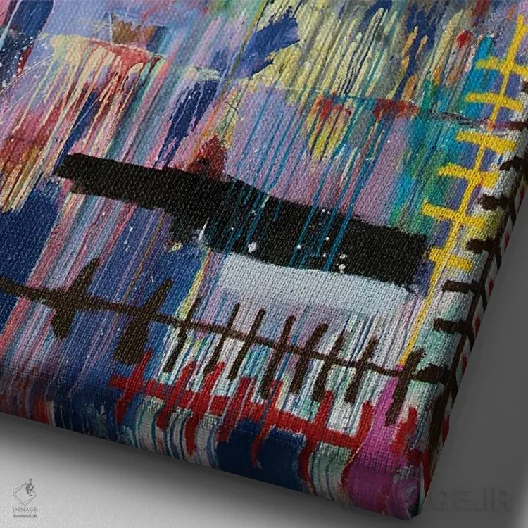 تابلو دکوراتیو کسل بری اثر اددی لاو - نمای نزدیک بافت بوم