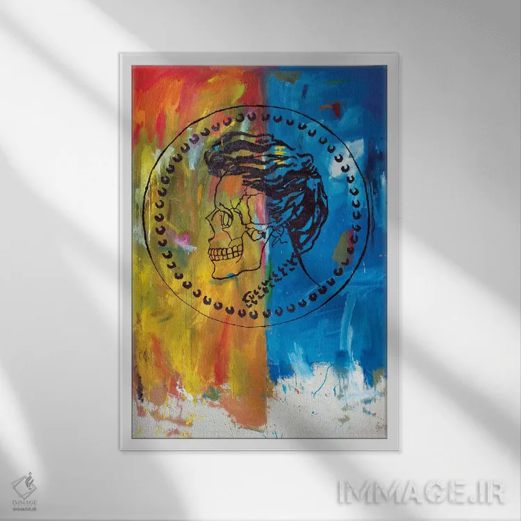 تابلو دکوراتیو مرگ بر ستمگران اثر اددی لاو - نمای قابدار سفید