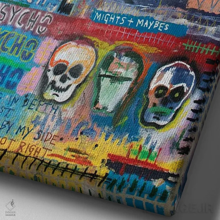 تابلو دکوراتیو میکرو روانی ۱ اثر اددی لاو - نمای نزدیک بافت بوم