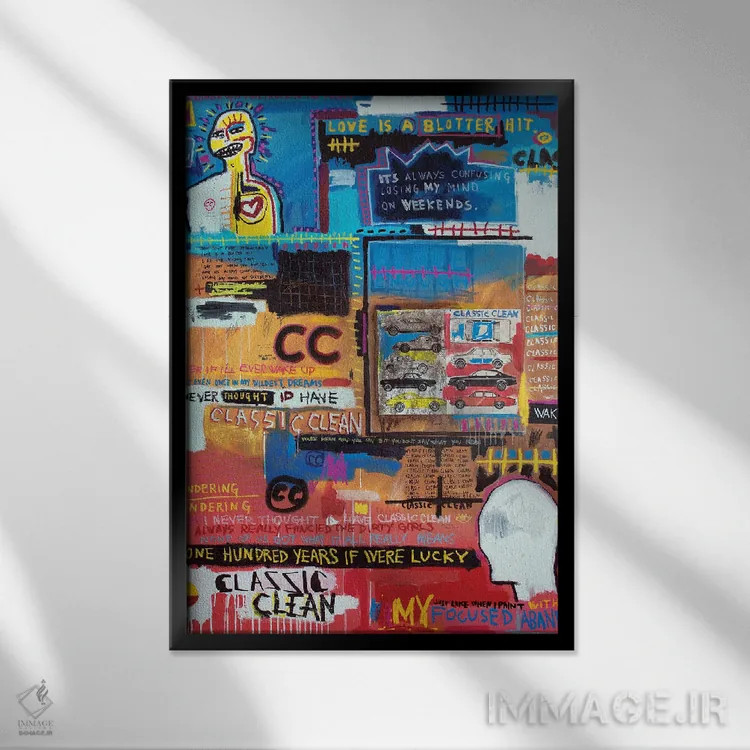 تابلو دکوراتیو پاکیزه کلاسیک ۳/۵ اثر اددی لاو - نمای قابدار مشکی