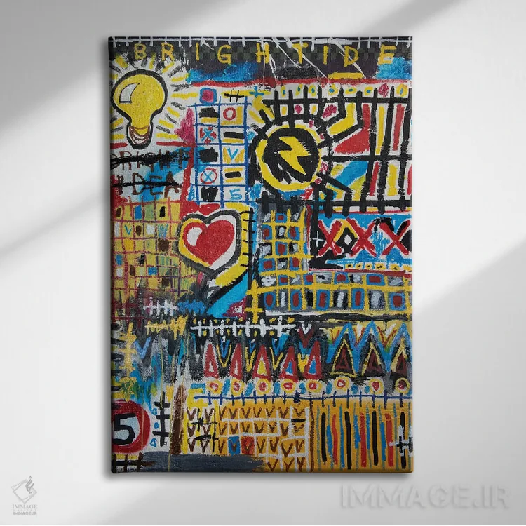تابلو انتزاعی ایده درخشان اثر اددی لاو - نمای روبهرو روی دیوار