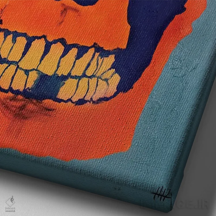 تابلو مدرن جمجمه ۱۱ اثر اددی لاو - نمای نزدیک بافت بوم