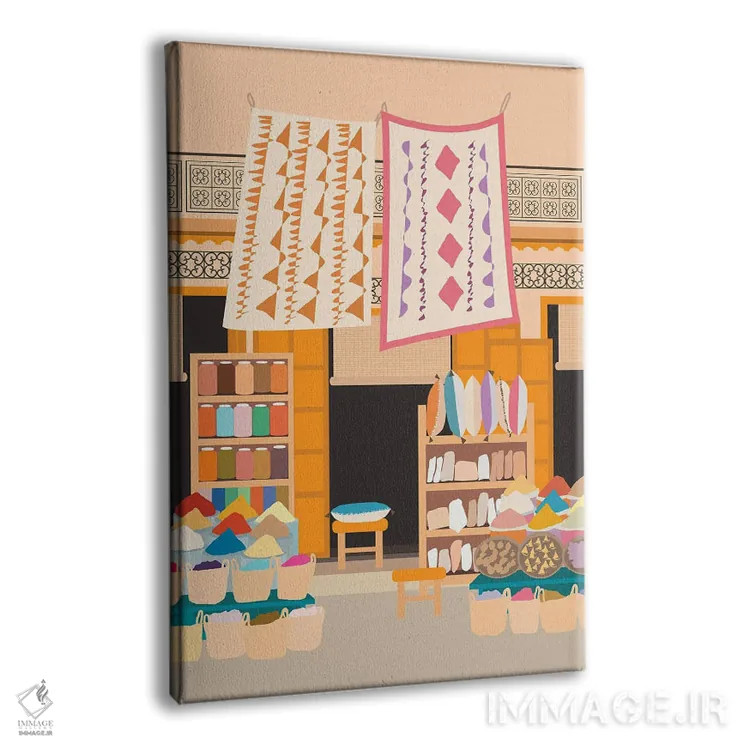 تابلو مدرن "فروشگاه مباوره مراکش، مراکش" اثر لایمن کریتیو کو. - نمای پرسپکتیو محصول
