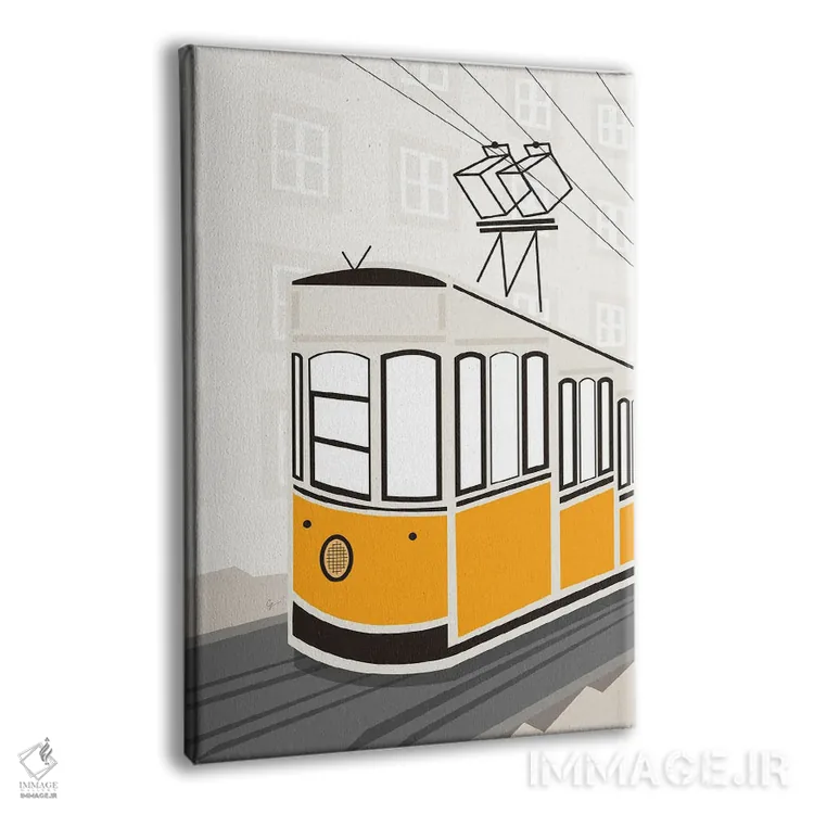 تابلو مدرن "لیسبون، پرتغال، تراموا، تله کابین، آسانسور دا بیکا" اثر لایمن کریتیو کو. - نمای پرسپکتیو محصول