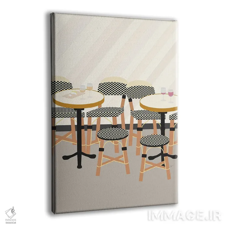 تابلو مدرن "صندلی های کافه پاریس، فرانسه" اثر لایمن کریتیو کو. - نمای پرسپکتیو محصول