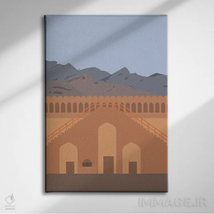 تابلو مدرن "دژ نزوی، عمان" اثر لایمن کریتیو کو. - نمای روبهرو روی دیوار
