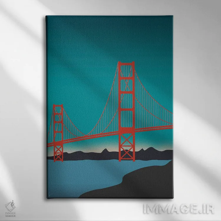 تابلو مدرن "پل گلدن گیت، سانفرانسیسکو، کالیفرنیا " اثر لایمن کریتیو کو. - نمای روبهرو روی دیوار
