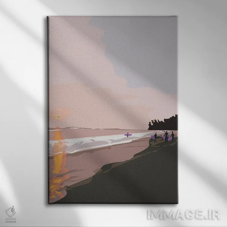 تابلو مدرن "ساحل کبالانا، آهانگاما، سریلانکا" اثر لایمن کریتیو کو. - نمای روبهرو روی دیوار