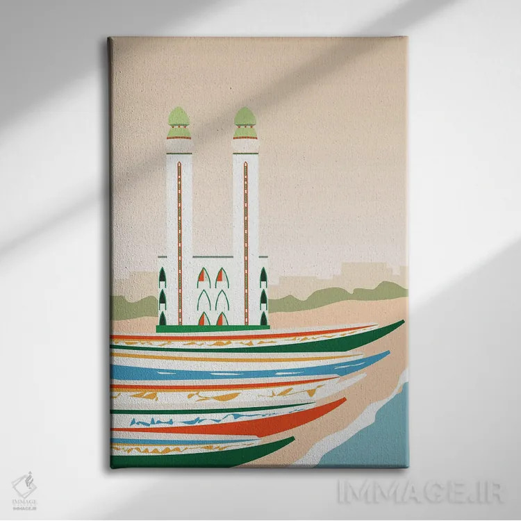 تابلو مدرن "داکار، سنگال" اثر لایمن کریتیو کو. - نمای روبهرو روی دیوار