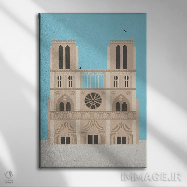 تابلو مدرن "کلیسای جامع، پاریس، فرانسه" اثر لایمن کریتیو کو. - نمای روبهرو روی دیوار