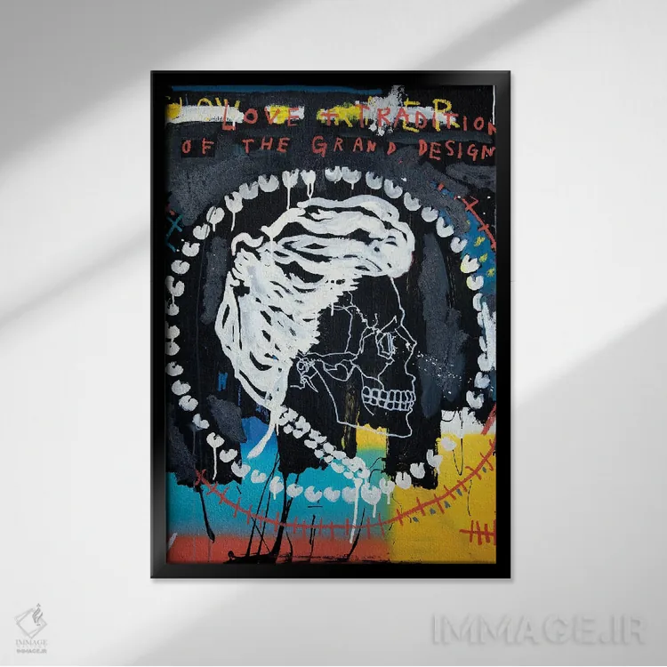 تابلو دکوراتیو عشق و سنت اثر اددی لاو - نمای قابدار مشکی