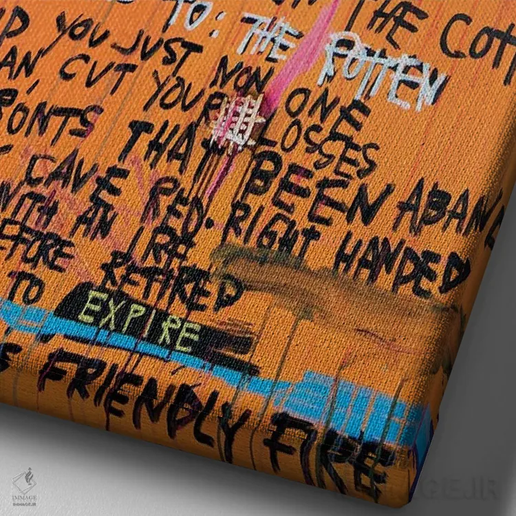 تابلو دکوراتیو پیروزی طلا برای فاسدان اثر اددی لاو - نمای نزدیک بافت بوم