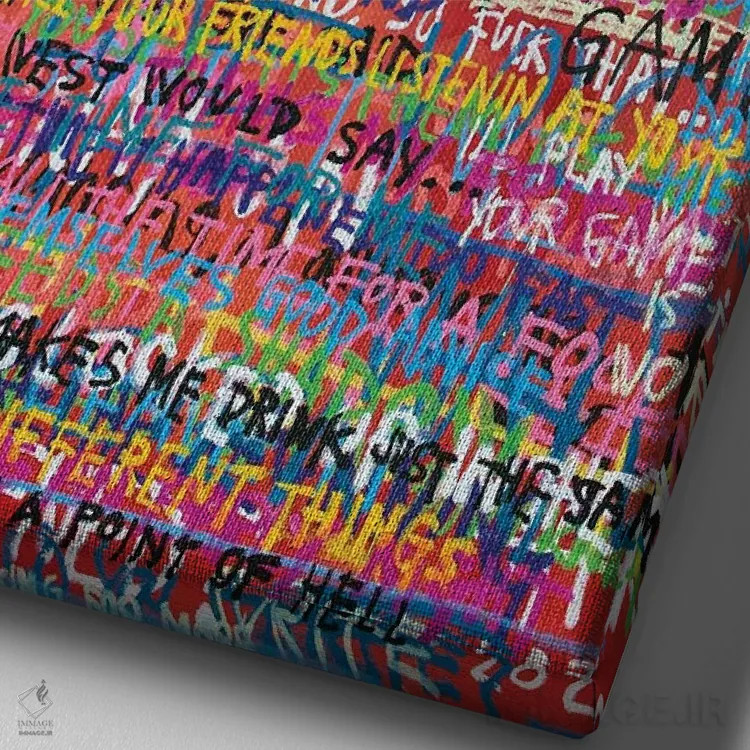 تابلو انتزاعی استروکس ۲۰۰۱ اثر اددی لاو - نمای نزدیک بافت بوم